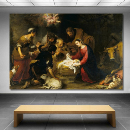 Adorazione Dei Pastori Bartolomé Estebán Murillo bem24 quadro stampato su tela