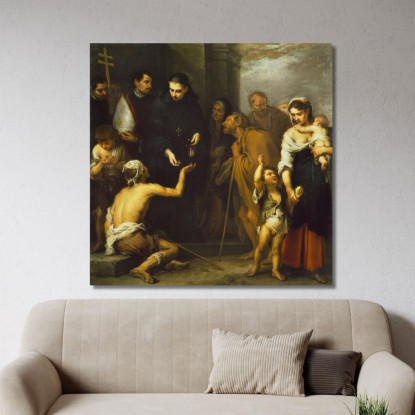 La Carità Di San Tommaso Di Villanova Bartolomé Estebán Murillo bem27 quadro stampato su tela