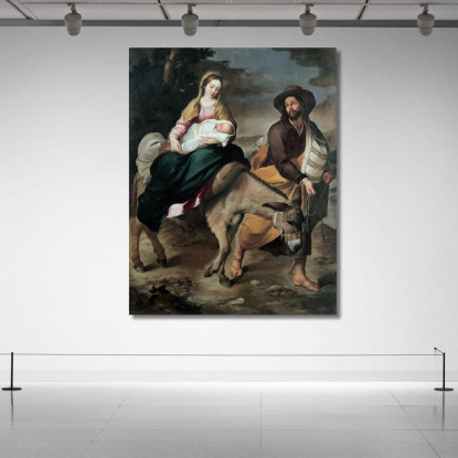 La Fuga In Egitto Bartolomé Estebán Murillo bem31 quadro stampato su tela