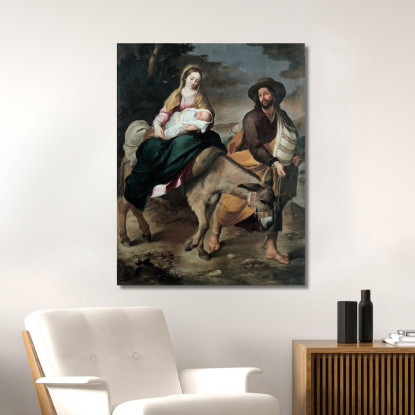 La Fuga In Egitto Bartolomé Estebán Murillo bem31 quadro stampato su tela