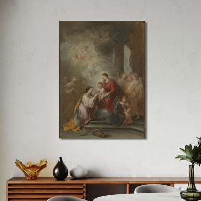 Le Nozze Mistiche Di Santa Caterina Bartolomé Estebán Murillo bem38 quadro stampato su tela