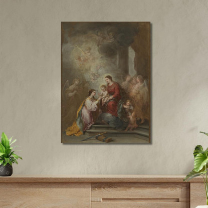 Le Nozze Mistiche Di Santa Caterina Bartolomé Estebán Murillo bem38 quadro stampato su tela