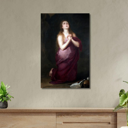Maddalena Penitente Bartolomé Estebán Murillo bem41 quadro stampato su tela