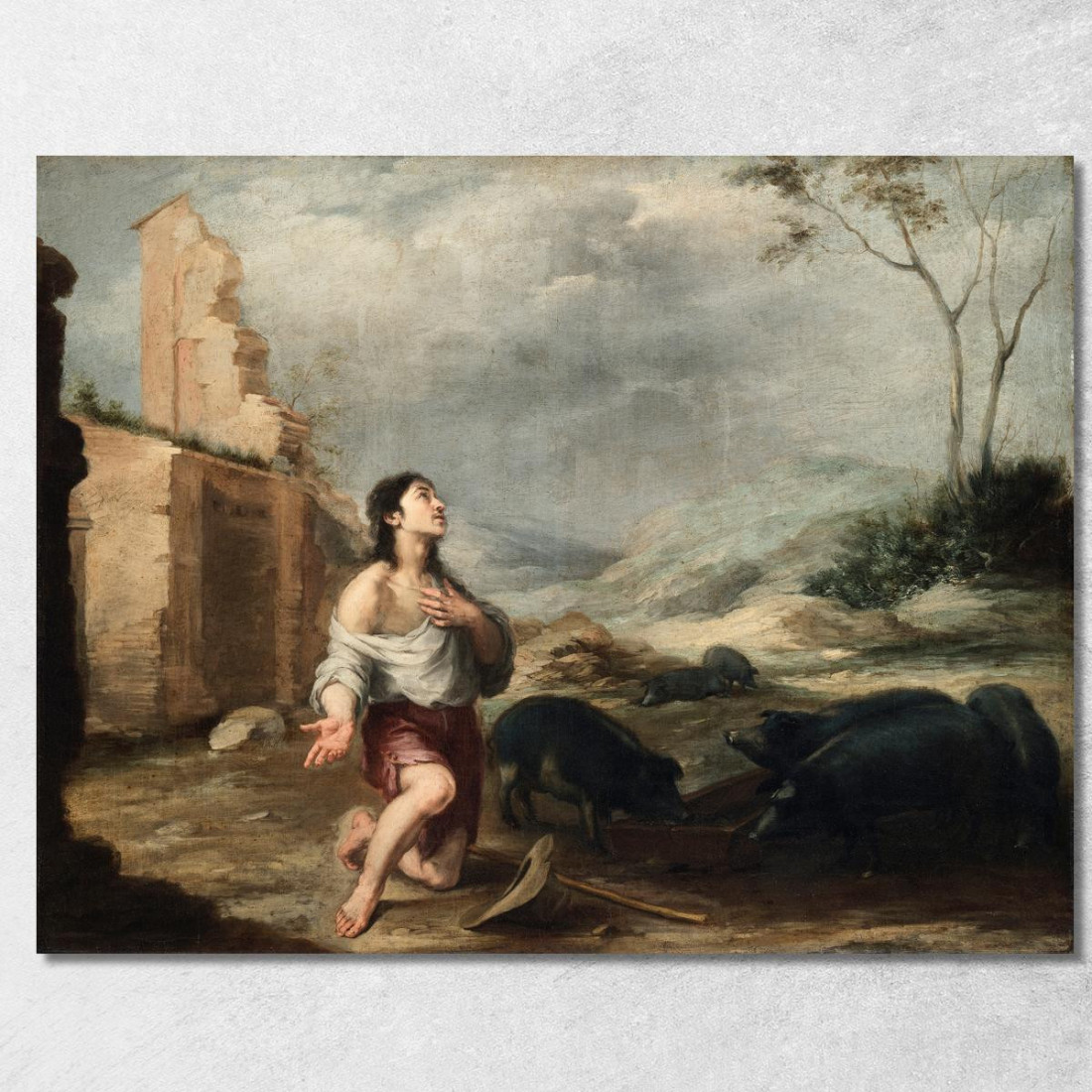Il Figliol Prodigo Che Pascola I Porci Bartolomé Estebán Murillo bem44 quadro stampato su tela Il Figliol Prodigo Che Pascola I Porci Bartolomé Estebán Murillo bem44 quadro stampato su tela