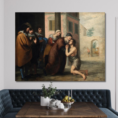 Il Ritorno Del Figliol Prodigo Bartolomé Estebán Murillo bem48 quadro stampato su tela