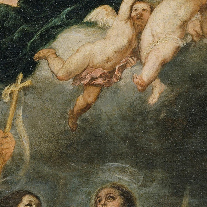 La Vergine Con Il Bambino Con I Santi Bartolomé Estebán Murillo bem50 quadro stampato su tela