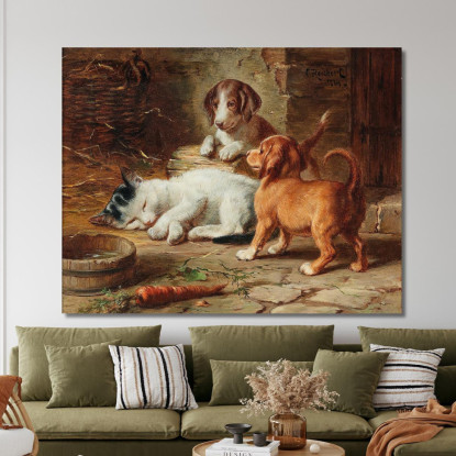 I Cuccioli Sono Svegli Carl Reichert crc54 quadro stampato su tela