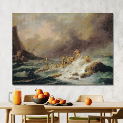 Un Naufragio Claude-Joseph Vernet cjv10 quadro stampato su tela