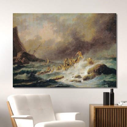 Un Naufragio Claude-Joseph Vernet cjv10 quadro stampato su tela