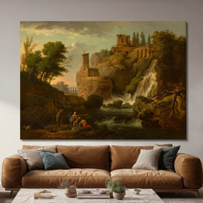 Le Cascatelle Di Tivoli Claude-Joseph Vernet cjv19 quadro stampato su tela