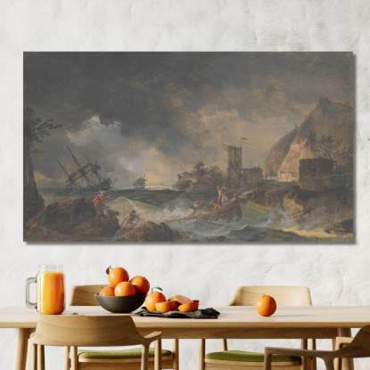 Tempesta Claude-Joseph Vernet cjv26 quadro stampato su tela