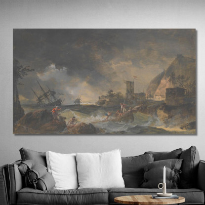 Tempesta Claude-Joseph Vernet cjv26 quadro stampato su tela