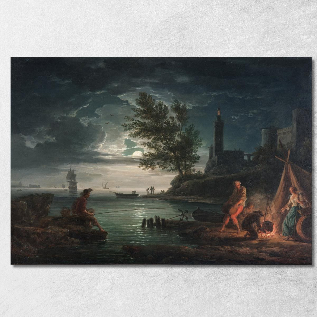 Le Quattro Ore Del Giorno - Notte Claude-Joseph Vernet cjv35 quadro stampato su tela Le Quattro Ore Del Giorno - Notte Claude-Joseph Vernet cjv35 quadro stampato su tela