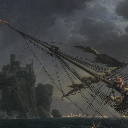 Il Naufragio Claude-Joseph Vernet cjv37 quadro stampato su tela