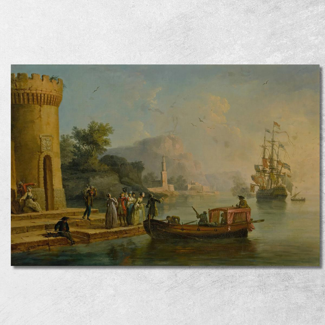 Veduta Di Un Porto Mediterraneo Con Un Gruppo Di Figure Sulla Riva E Una Grande Nave Sullo Sfondo Claude-Joseph Vernet cjv40 qu Veduta Di Un Porto Mediterraneo Con Un Gruppo Di Figure Sulla Riva E Una Grande Nave Sullo Sfondo Claude-Joseph Vernet cjv40 qu