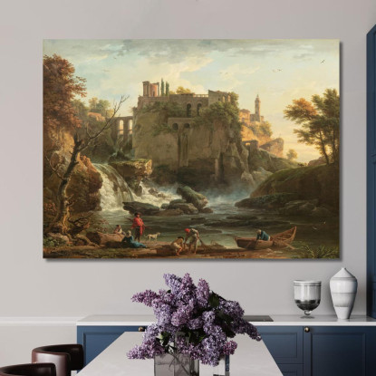 Veduta Di Tivoli Claude-Joseph Vernet cjv42 quadro stampato su tela