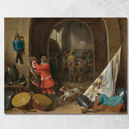 Interno Di Una Stanza Della Guardia David Teniers The Younger dty6 quadro stampato su tela