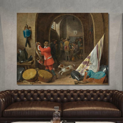 Interno Di Una Stanza Della Guardia David Teniers The Younger dty6 quadro stampato su tela