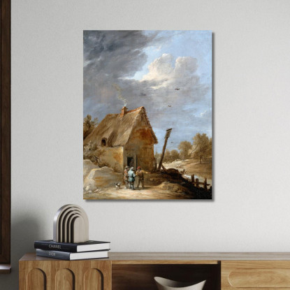 Una Strada Vicino A Un Cottage David Teniers The Younger dty15 quadro stampato su tela