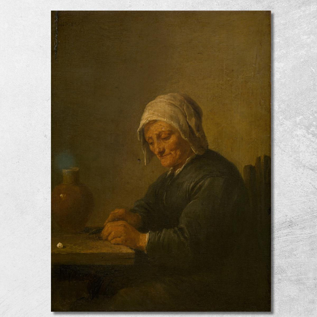 Un’Anziana Che Taglia Il Tabacco David Teniers The Younger dty25 quadro stampato su tela Un’Anziana Che Taglia Il Tabacco David Teniers The Younger dty25 quadro stampato su tela