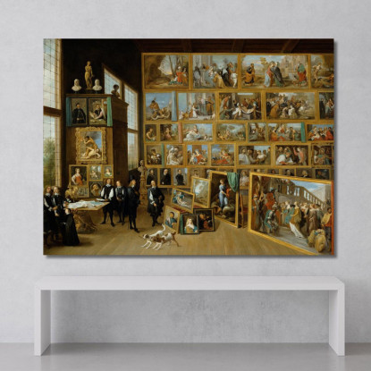 L’Arciduca Leopoldo Guglielmo Nella Sua Galleria A Bruxelles David Teniers The Younger dty26 quadro stampato su tela