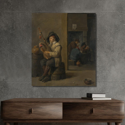 Suonatore Di Cornamusa In Un’Osteria David Teniers The Younger dty28 quadro stampato su tela