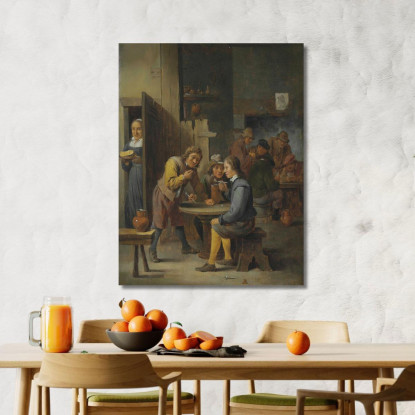 Figure In Un Interno Di Taverna David Teniers The Younger dty36 quadro stampato su tela