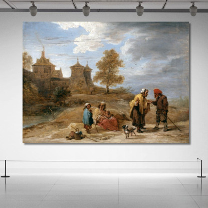 Zingari In Un Paesaggio David Teniers The Younger dty41 quadro stampato su tela