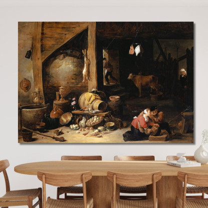 Nella Stalla David Teniers The Younger dty45 quadro stampato su tela