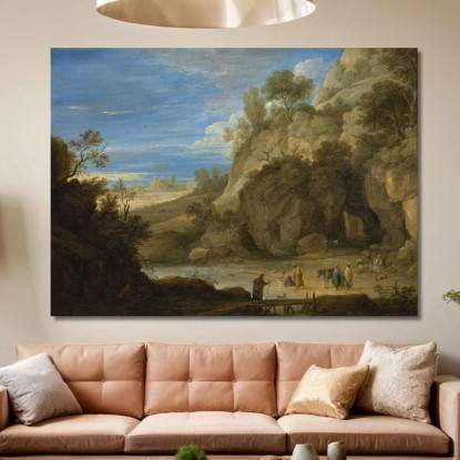 Paesaggio Con Un Accampamento Di Zingari David Teniers The Younger dty52 quadro stampato su tela