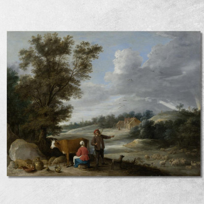 Paesaggio Con Una Lattaia E Un Pastore David Teniers The Younger dty53 quadro stampato su tela