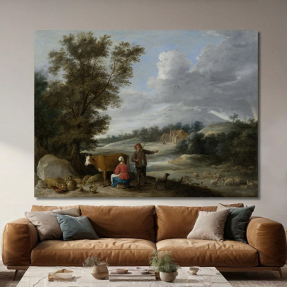 Paesaggio Con Una Lattaia E Un Pastore David Teniers The Younger dty53 quadro stampato su tela