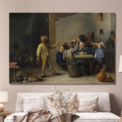 Contadini Che Celebrano L'Epifania David Teniers The Younger dty63 quadro stampato su tela