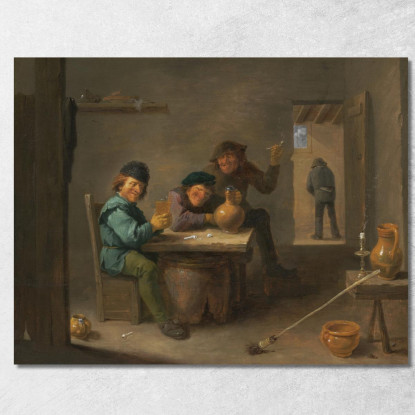 Contadini In Una Taverna David Teniers The Younger dty67 quadro stampato su tela