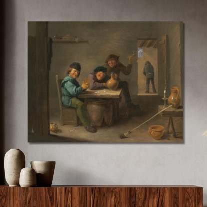 Contadini In Una Taverna David Teniers The Younger dty67 quadro stampato su tela