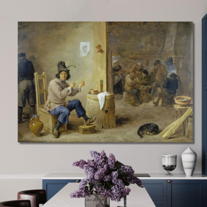 Fumatore In Una Locanda David Teniers The Younger dty75 quadro stampato su tela