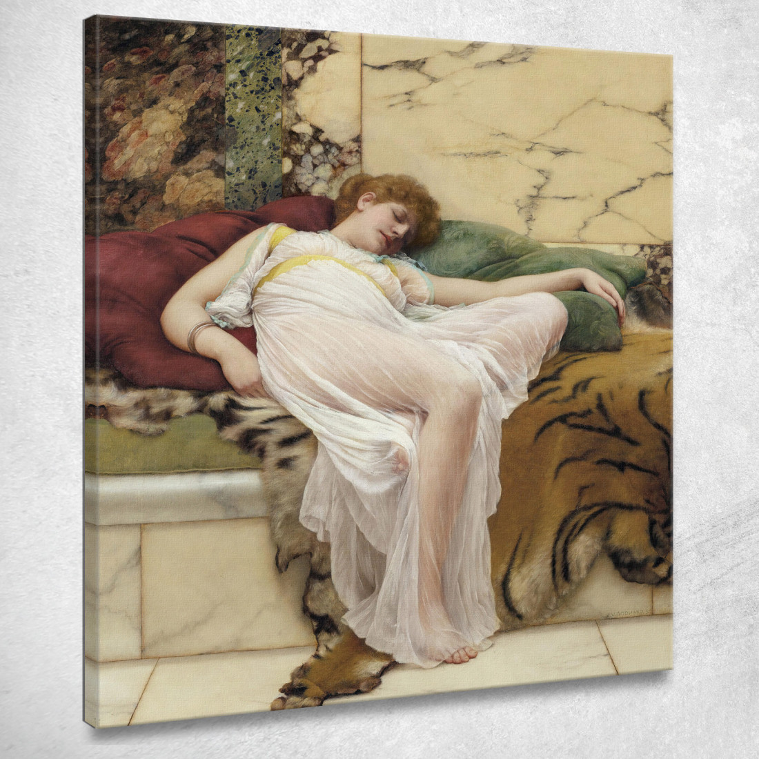 A Siesta John William Godward jwg12 quadro stampato su tela