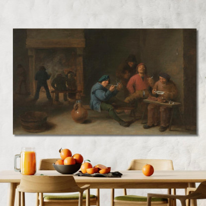 Fumatori David Teniers The Younger dty76 quadro stampato su tela