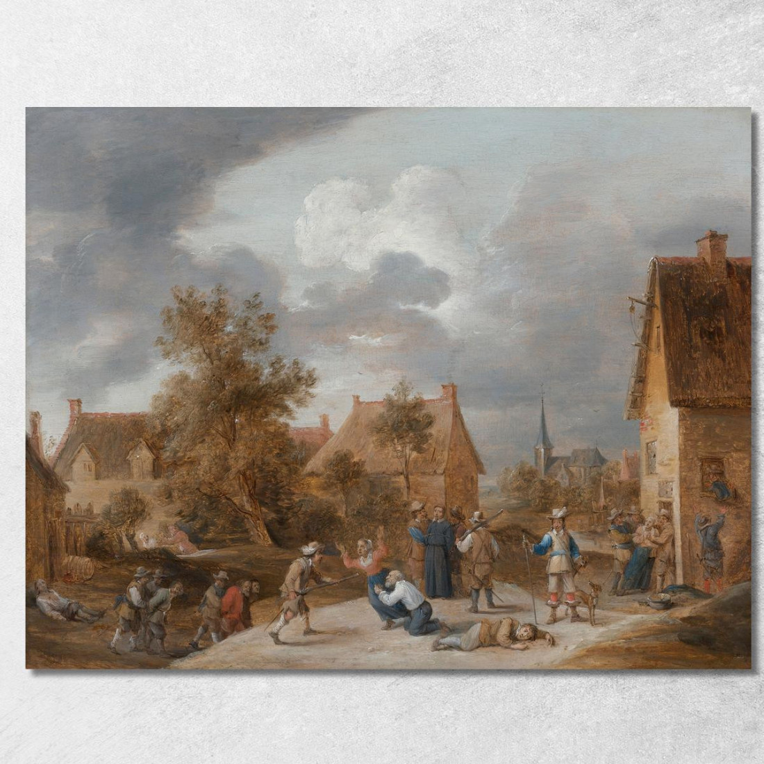 Soldati Che Saccheggiano Un Villaggio David Teniers The Younger dty78 quadro stampato su tela Soldati Che Saccheggiano Un Villaggio David Teniers The Younger dty78 quadro stampato su tela