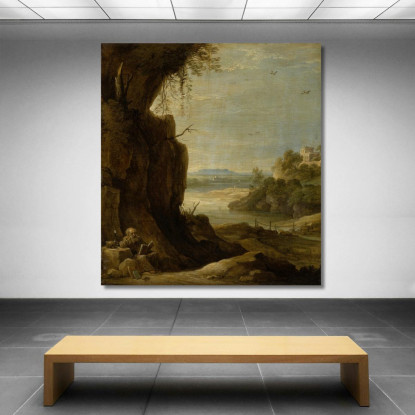 Paesaggio Meridionale Con Sant'Antonio Eremita David Teniers The Younger dty79 quadro stampato su tela