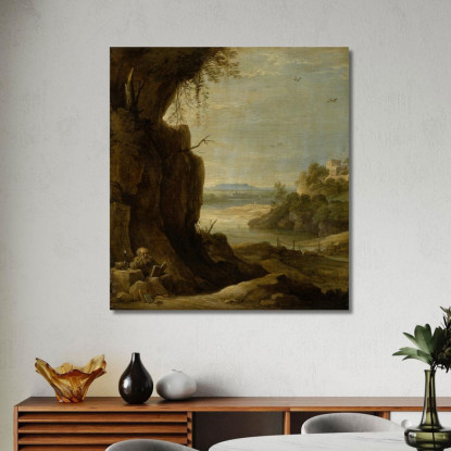 Paesaggio Meridionale Con Sant'Antonio Eremita David Teniers The Younger dty79 quadro stampato su tela