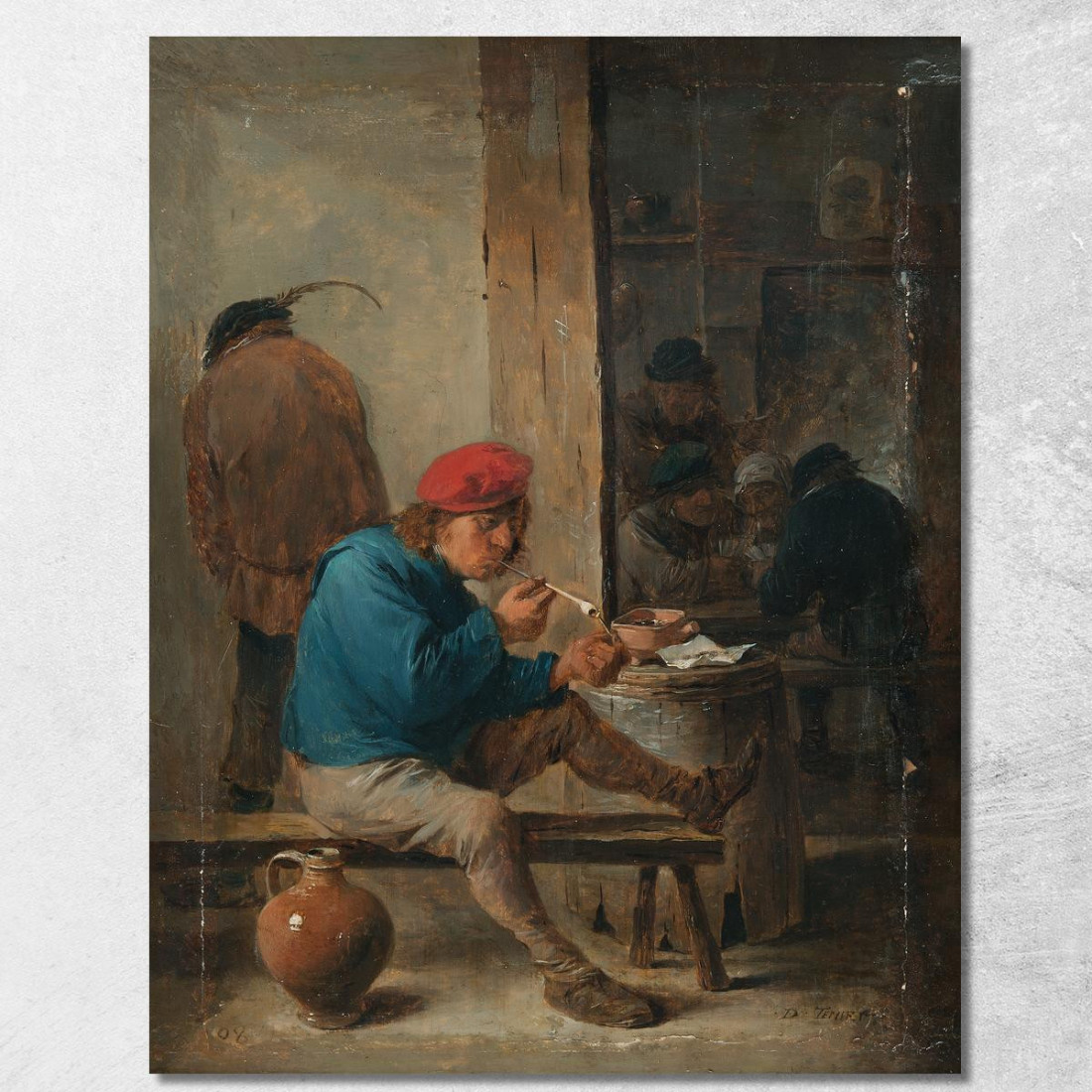 Scena Di Taverna Con Fumatori David Teniers The Younger dty83 quadro stampato su tela Scena Di Taverna Con Fumatori David Teniers The Younger dty83 quadro stampato su tela