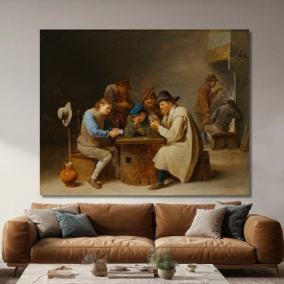 I Giocatori Di Carte David Teniers The Younger dty88 quadro stampato su tela