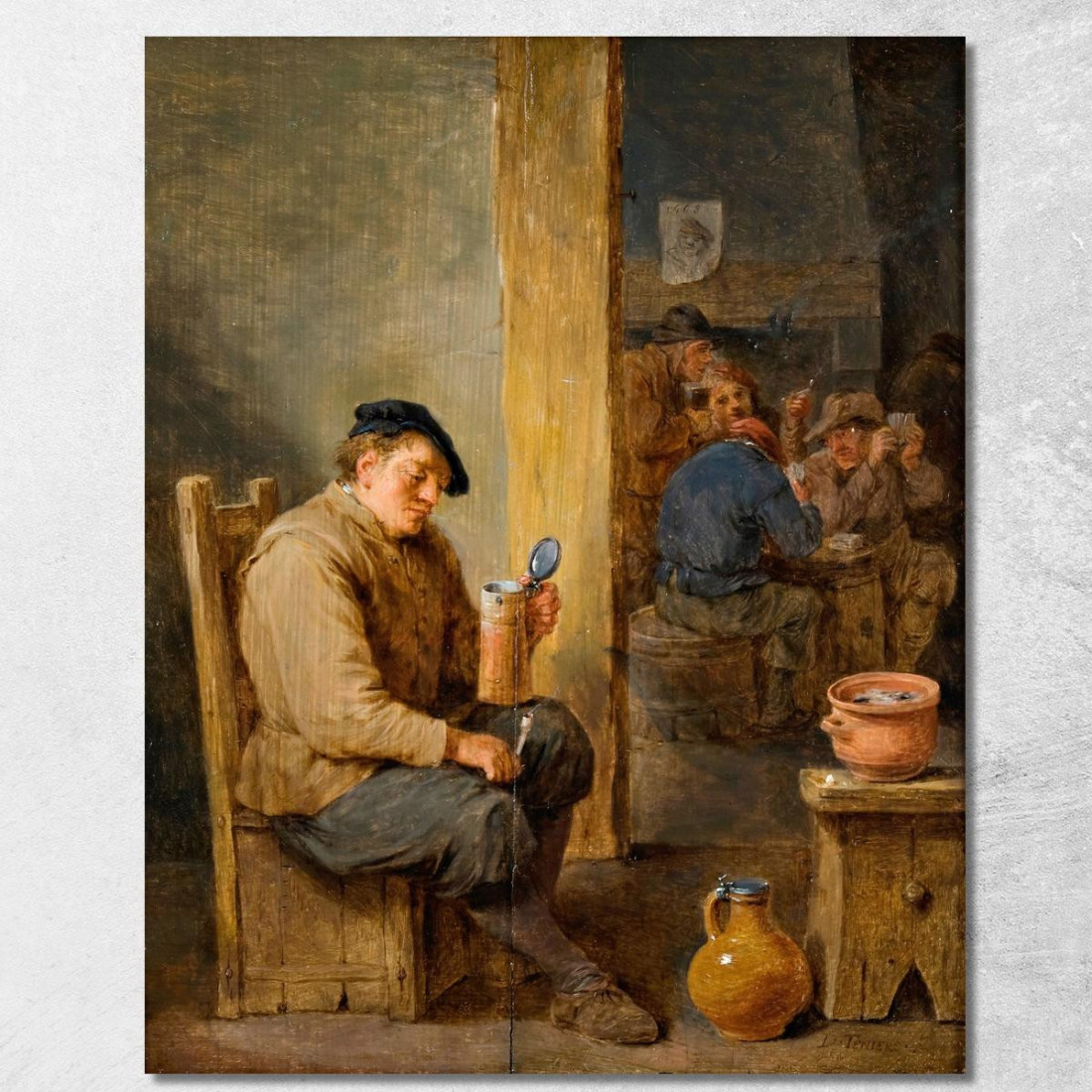 Il Boccale Vuoto David Teniers The Younger dty93 quadro stampato su tela