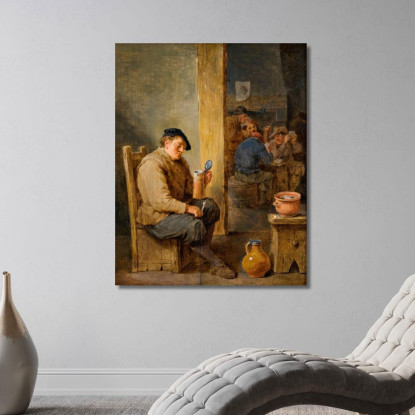 Il Boccale Vuoto David Teniers The Younger dty93 quadro stampato su tela