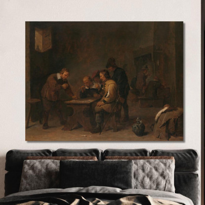 I Giocatori D'Azzardo David Teniers The Younger dty95 quadro stampato su tela