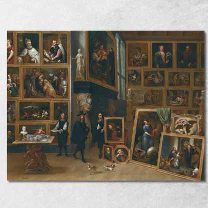 La Galleria Di Quadri Dell'Arciduca Leopoldo Guglielmo David Teniers The Younger dty98 quadro stampato su tela