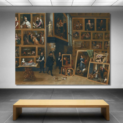 La Galleria Di Quadri Dell'Arciduca Leopoldo Guglielmo David Teniers The Younger dty98 quadro stampato su tela