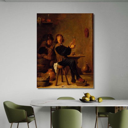 Il Fumatore David Teniers The Younger dty104 quadro stampato su tela
