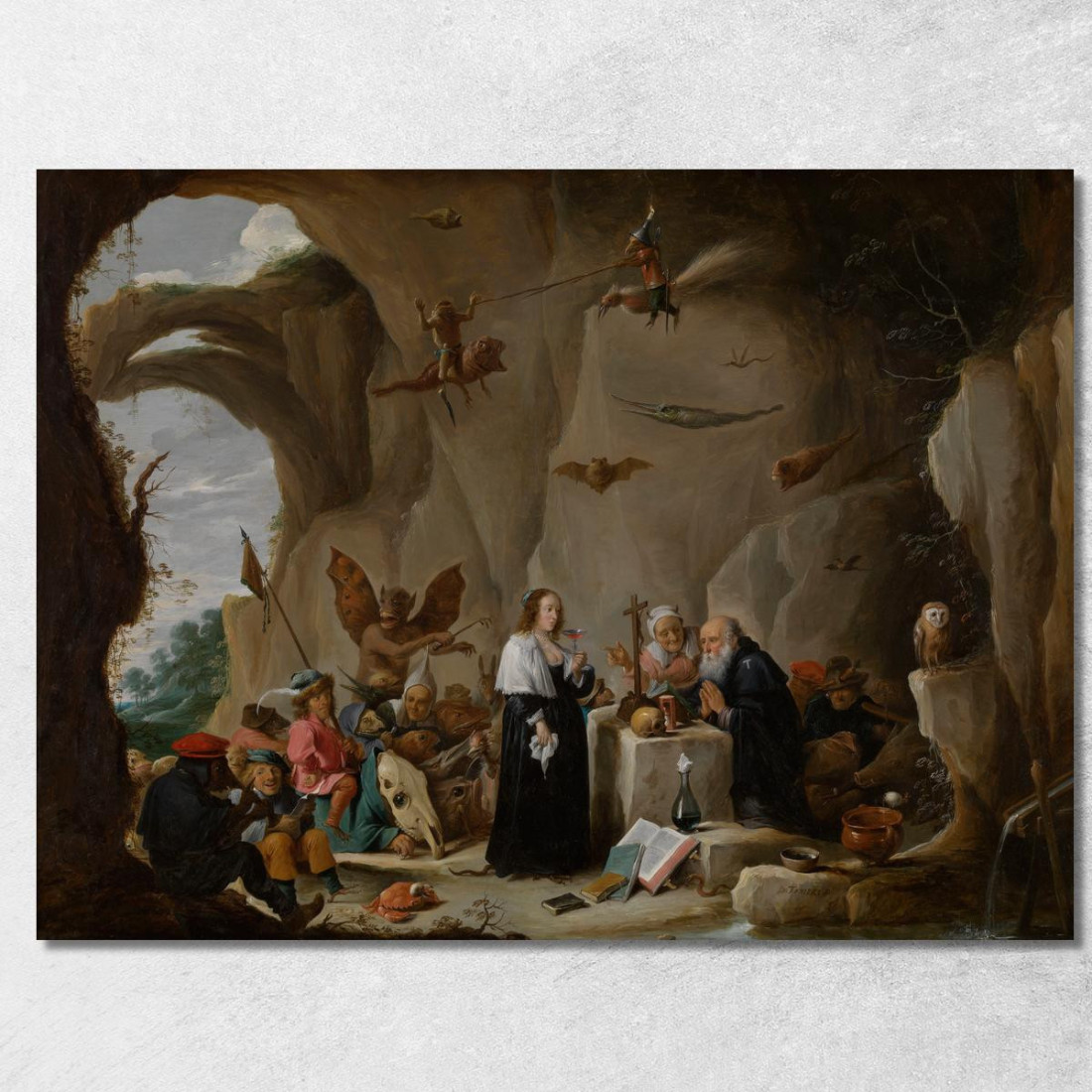 La Tentazione Di Sant'Antonio Il Grande David Teniers The Younger dty106 quadro stampato su tela